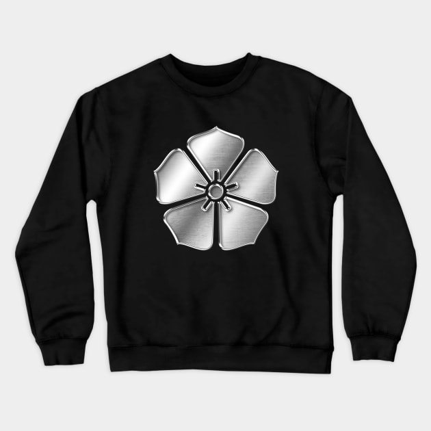 Akechi Clan Kamon Silver Chrome Crewneck Sweatshirt by Takeda_Art